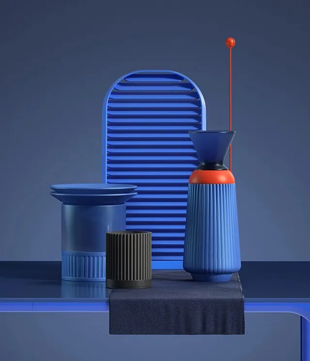 Abstract 3D Geometric Composition, 3d-render, minimal, dark