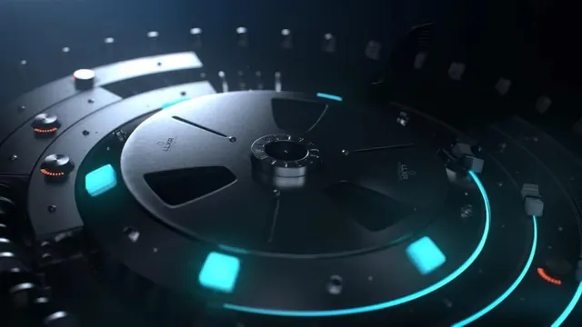 Luxe circular device 3D render, minimal, technical, dark