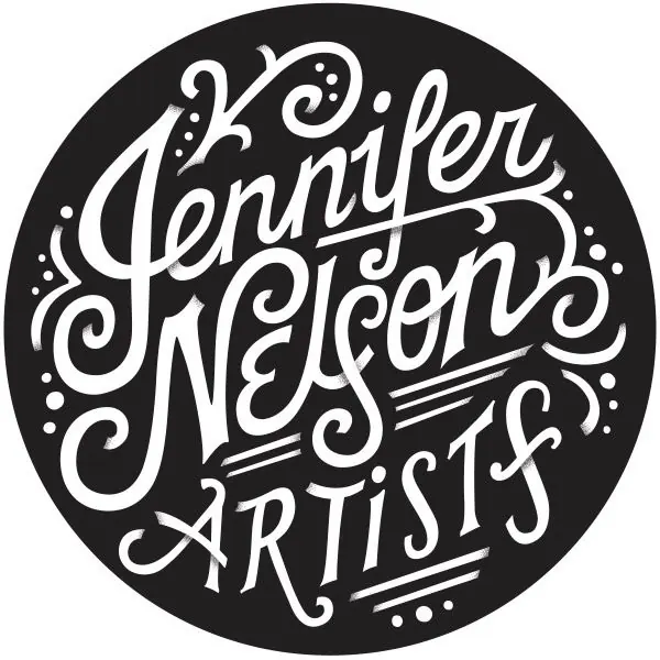 Jennifer Nelson Artists Wordmark, organic, retro, monochrome