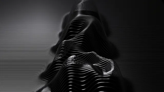 Abstract Glitch Portrait, brutalist, monochrome, monochrome