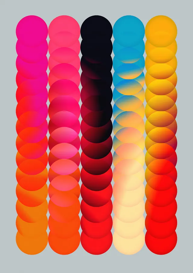Gradient Abstract Columns, gradient-heavy, organic, vibrant