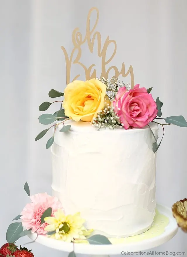 Wedding Cake with Gold Script, luxury, organic, light