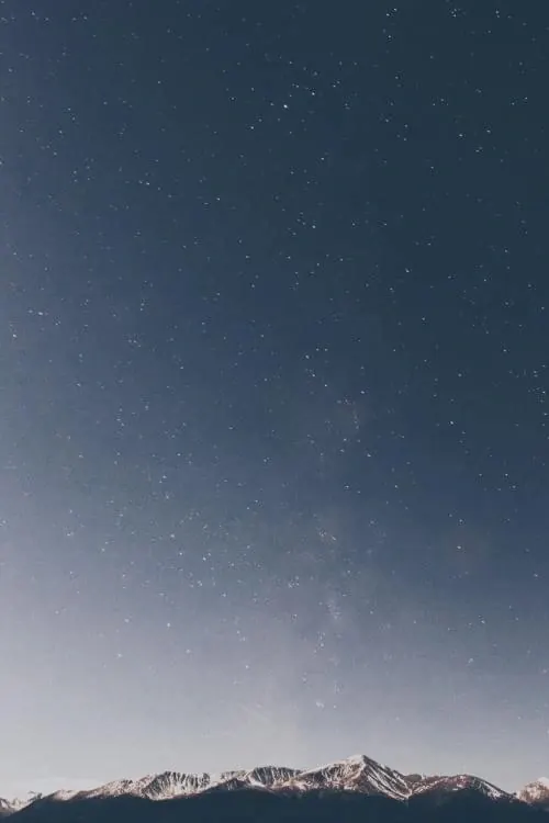 Starry Mountain Landscape, minimal, photographic, dark