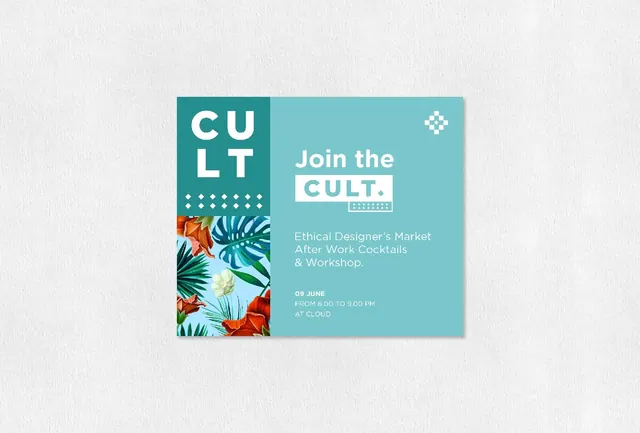 Cult Membership Card Design, minimal, geometric, vibrant