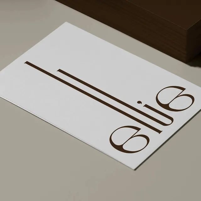 Minimalist Wordmark on Stationery, minimal, corporate-clean, monochrome