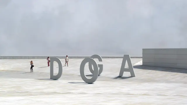 3D Typography Landscape, minimal, abstract, monochrome