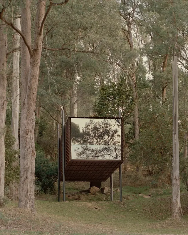 Outdoor Shelter with Graphic Mural, organic, minimal, earthy