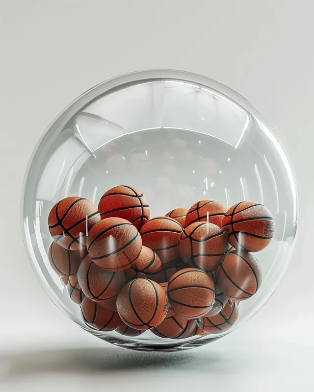 3D Sphere with Red Spheres