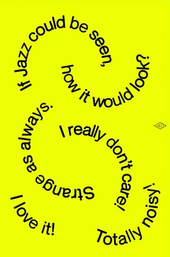 Yellow Typography Collage, brutalist, maximalist, high-contrast