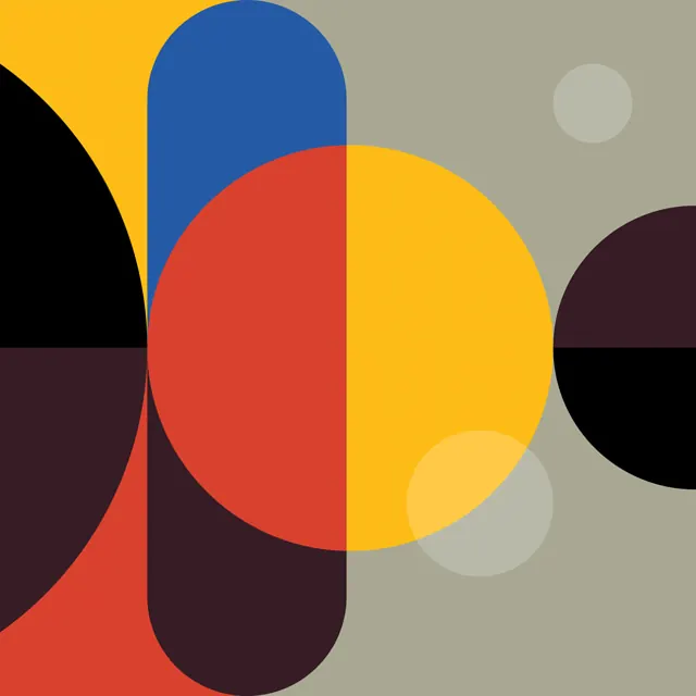 Geometric Abstract Composition, minimal, geometric, muted