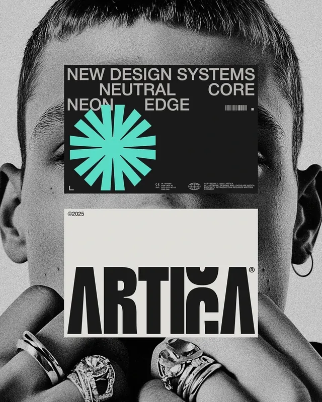 Artia Identity System, brutalist, neo-brutalist, dark