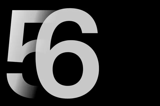 Number 56 Graphic, minimal, geometric, monochrome