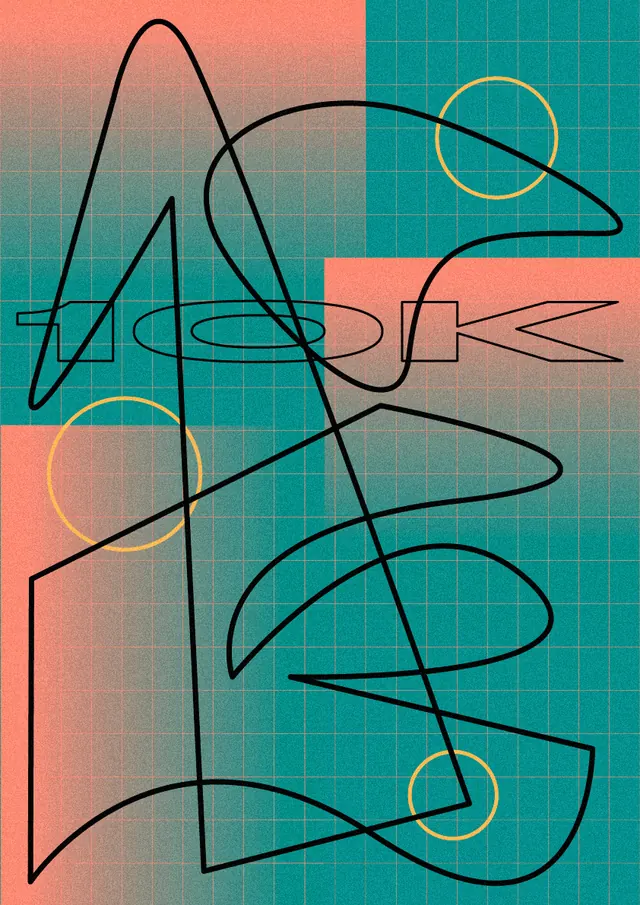 Abstract Geometric Line Art Composition, brutalist, geometric, vibrant