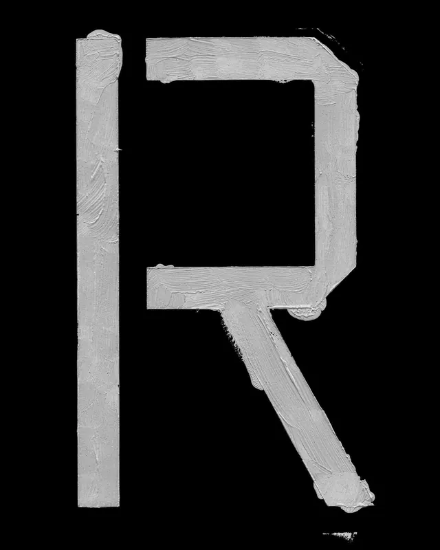 Abstract Letterform Graphic, brutalist, monochrome, high-contrast