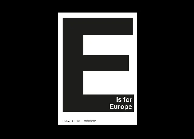 E is for Europe Typography