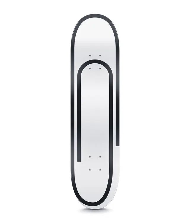 Minimalist Skateboard Deck Design, minimal, geometric, monochrome