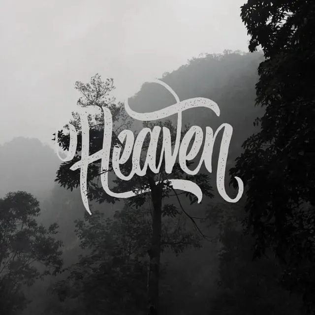 Heaven Script Typography, organic, monochrome, monochrome