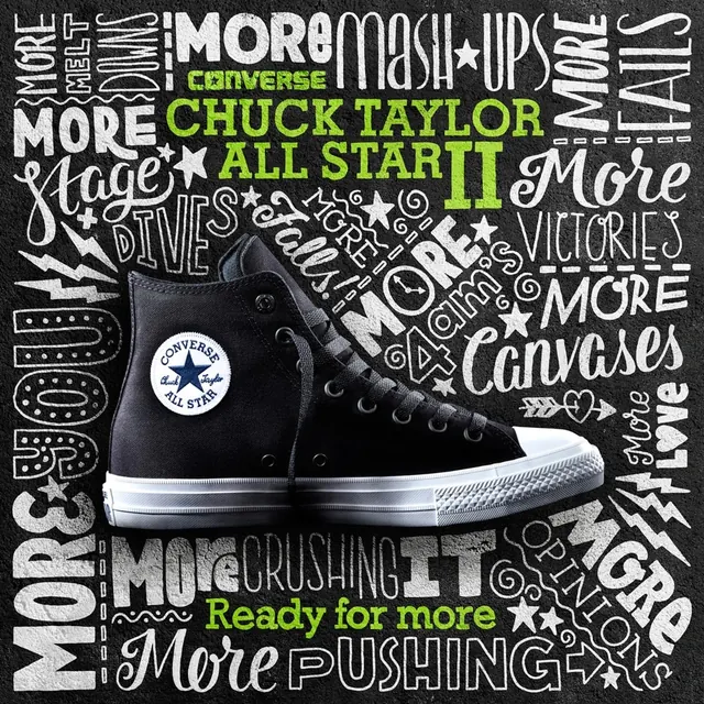 Chuck Taylor Converse Collage, maximalist, brutalist, dark