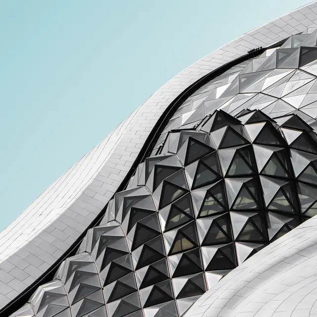 Architectural Facade Detail, minimal, geometric, light