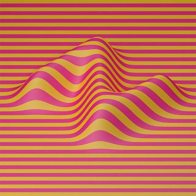 Wavy Striped Abstract Graphic, geometric, minimal, vibrant