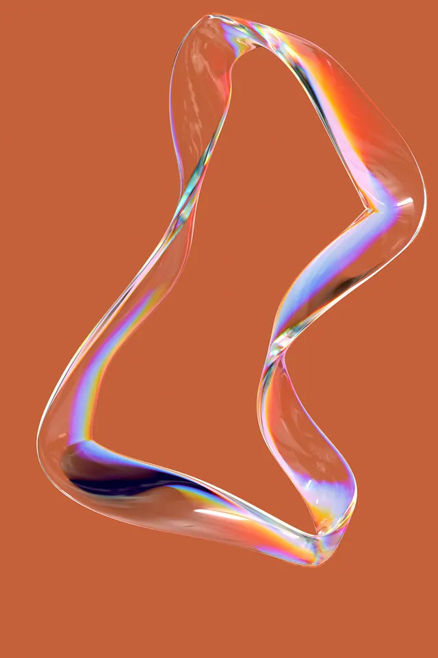 Iridescent Abstract Loop, 3d-render, gradient-heavy, vibrant