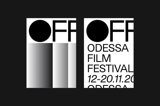 Odessa Film Festival Identity, minimal, swiss, monochrome