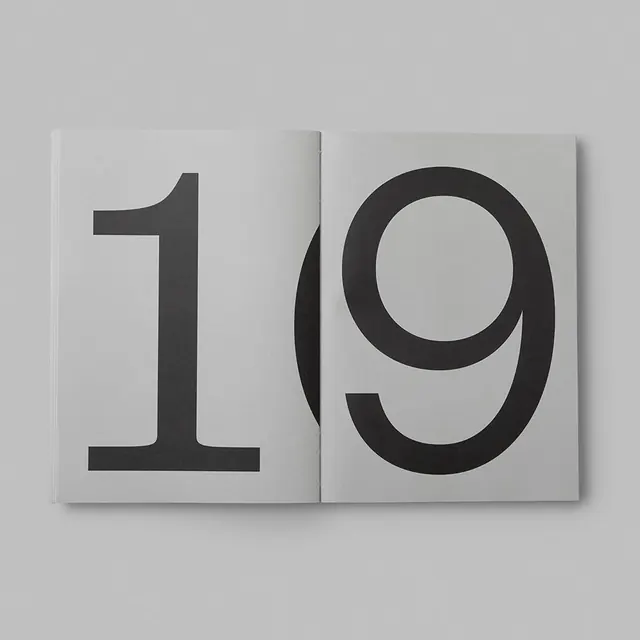 Large Scale Number Typography, minimal, swiss, monochrome