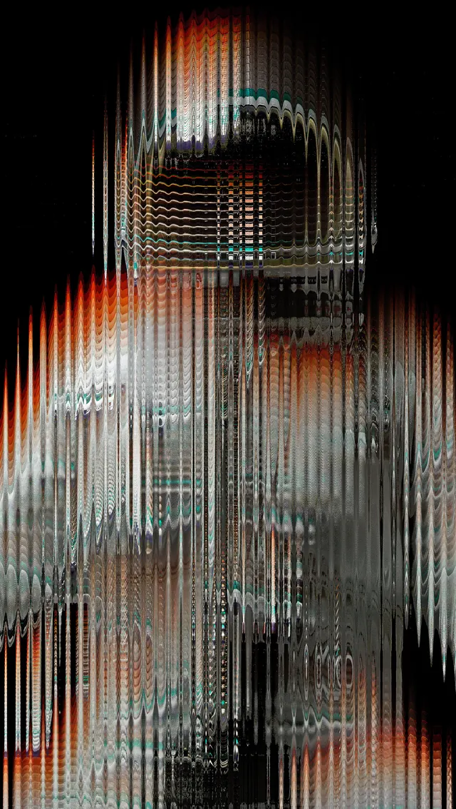 Glitch Effect Portrait, brutalist, technical, high-contrast