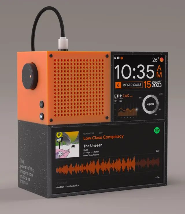 Retro-Tech Music Player Interface, retro, technical, dark