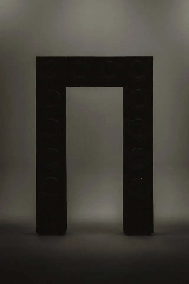 Monolithic Arch Structure, minimal, geometric, dark