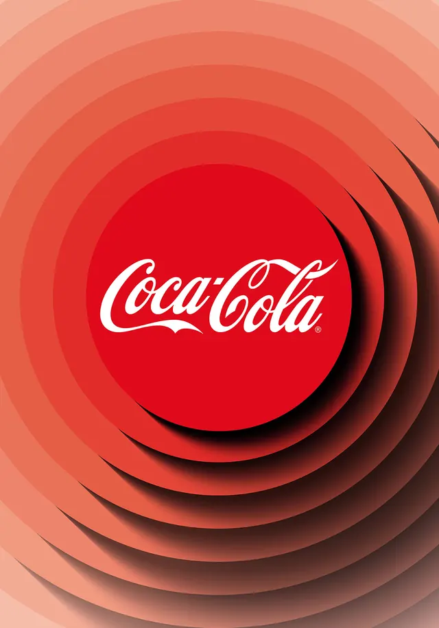Coca-Cola Concentric Circle Graphic, minimal, geometric, vibrant