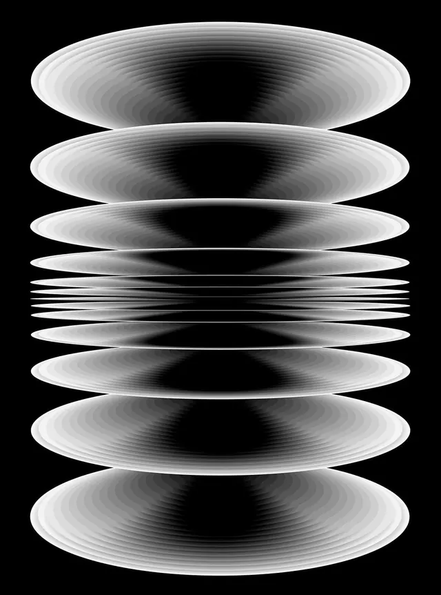 Abstract Concentric Oval Pattern, minimal, geometric, monochrome