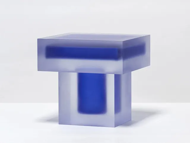 Translucent Blue Geometric Object, minimal, geometric, cool
