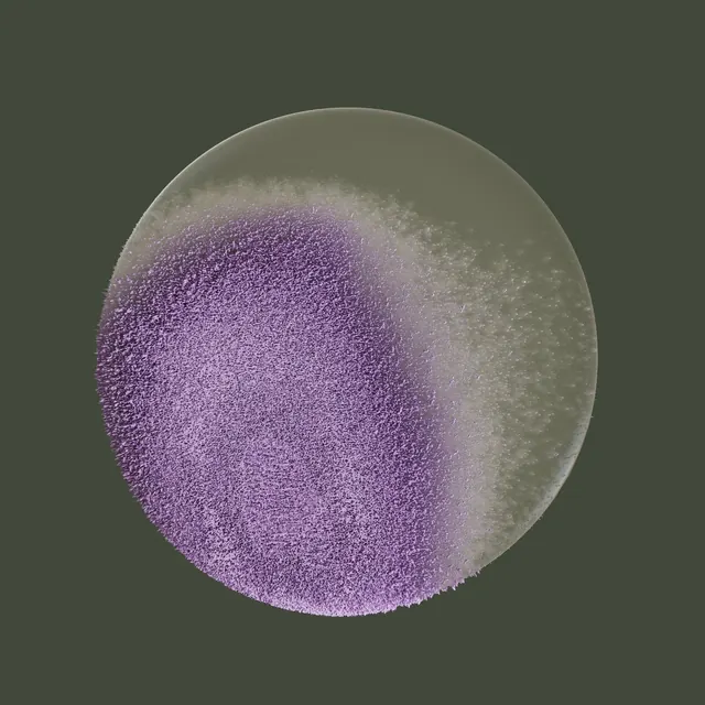 Purple Granular Sphere, minimal, organic, dark