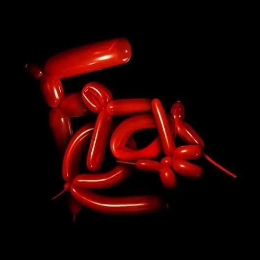 3D Red Tubular Typography, 3d-render, abstract, dark