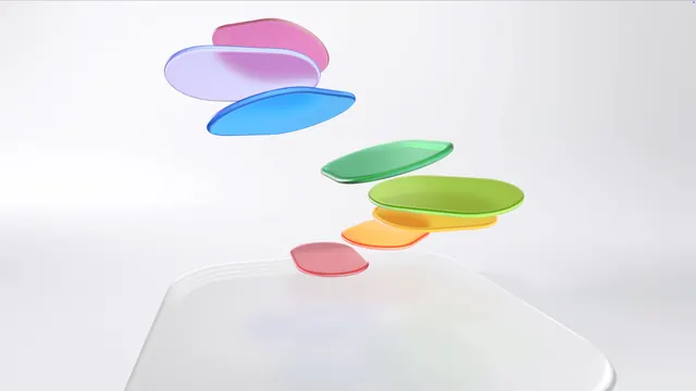 Abstract 3D Shapes Composition, 3d-render, minimal, vibrant