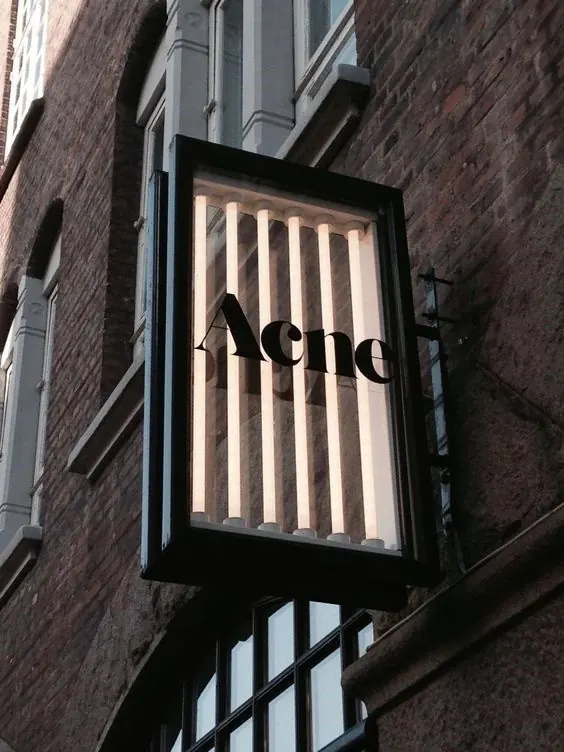 Acme Signage, minimal, corporate-clean, high-contrast