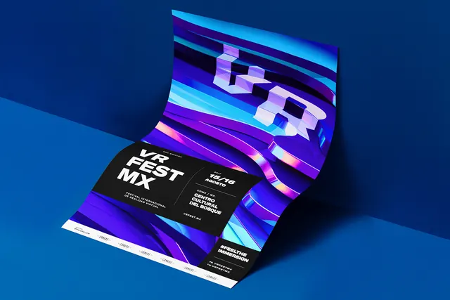 Abstract Geometric Branding Mockup, gradient-heavy, geometric, vibrant