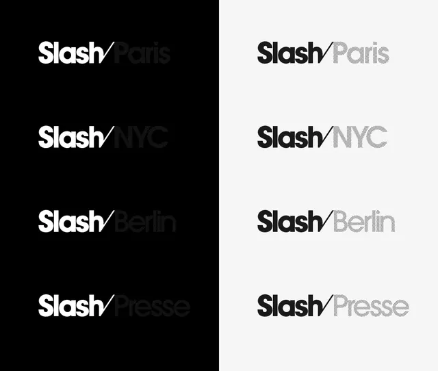 Slash Identity System, minimal, swiss, high-contrast