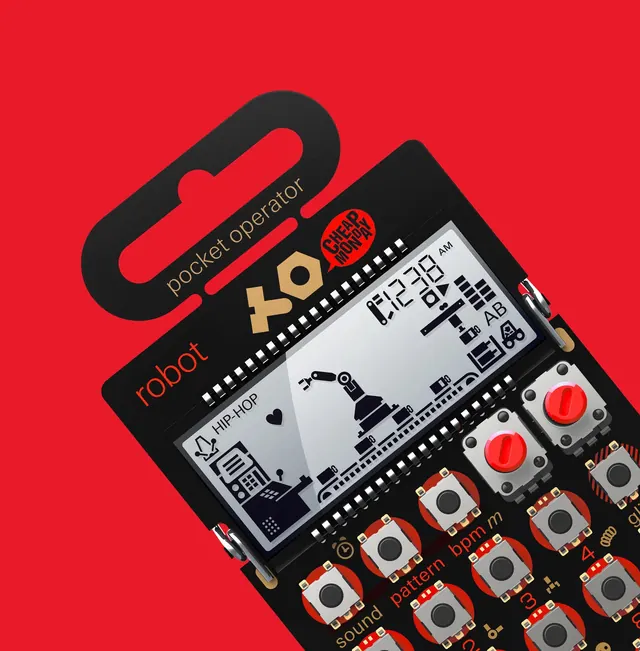 Robot XO Graphic, neo-brutalist, maximalist, high-contrast
