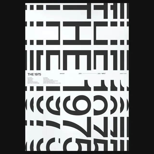 Geometric Abstract Typography Composition, brutalist, minimal, monochrome
