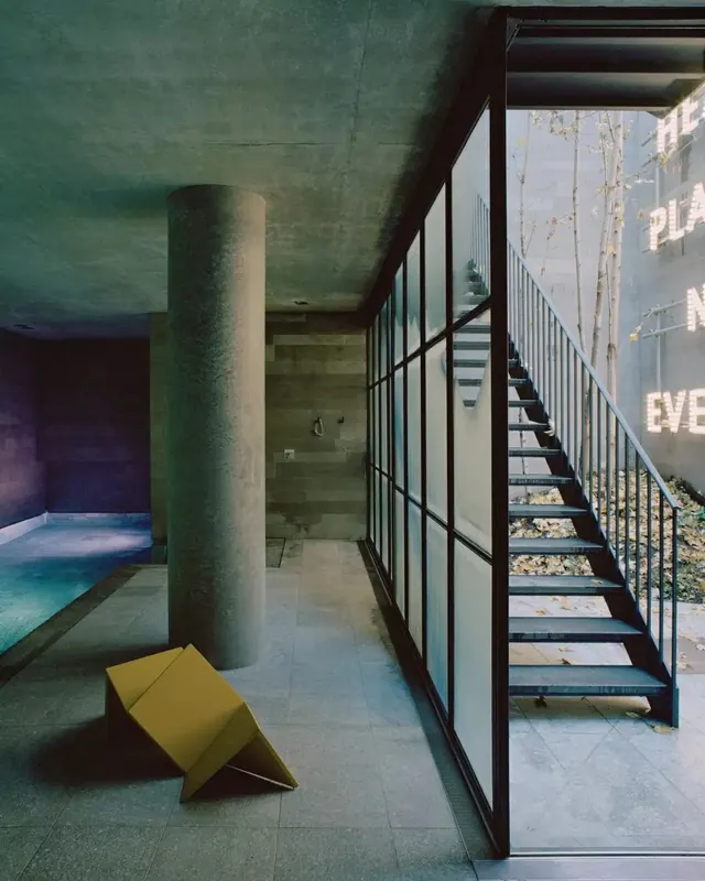 Industrial Interior Architecture, minimal, brutalist, muted