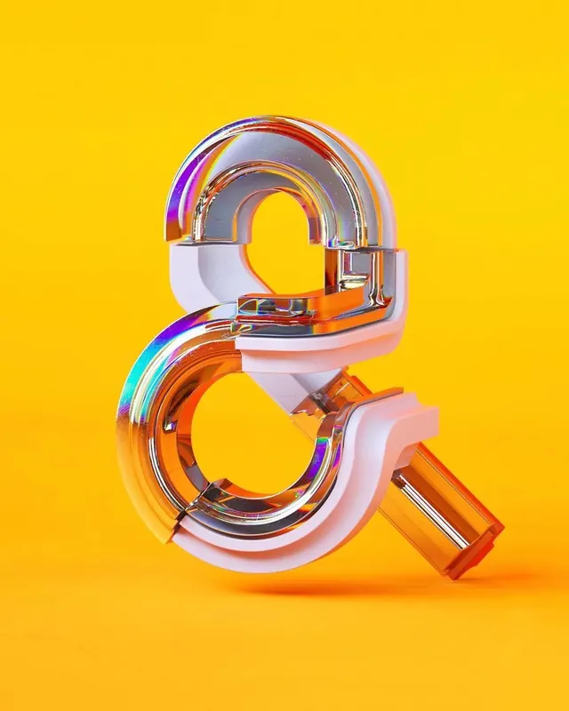 3D Metallic Lock Icon, 3d-render, geometric, vibrant