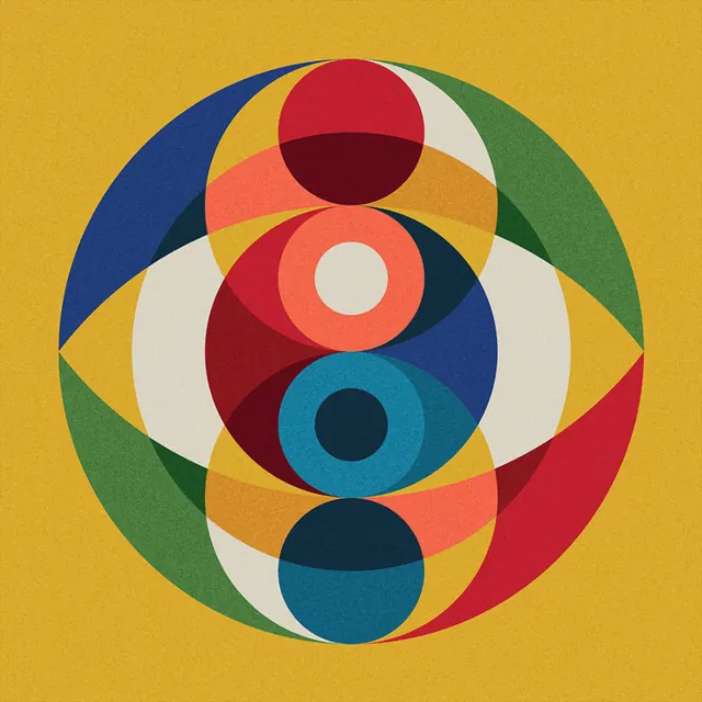 Geometric Circular Composition, geometric, flat, vibrant