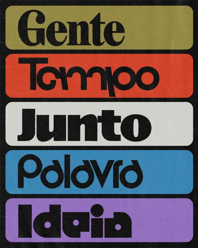 Stacked Wordmark Identity, minimal, boxed, vibrant