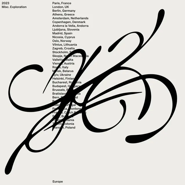 Abstract Line Art and Typography Layout, minimal, swiss, monochrome