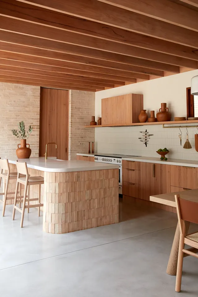 Modern Kitchen Interior, minimal, organic, warm