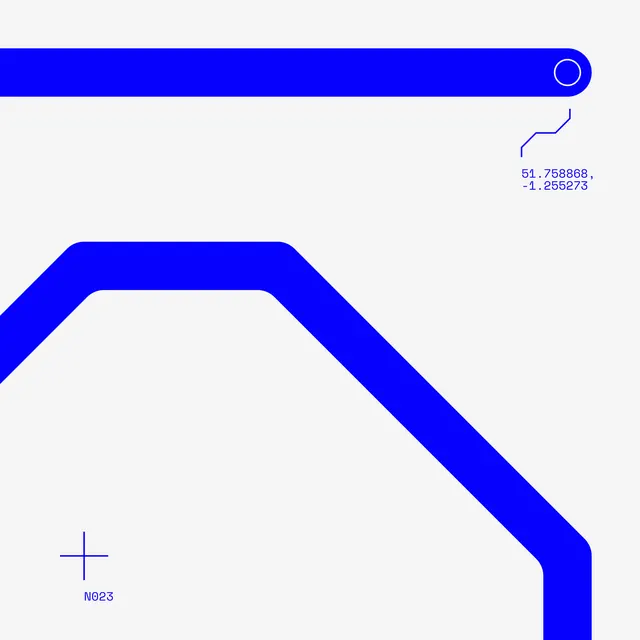 Blue Geometric Line Art, minimal, swiss, high-contrast