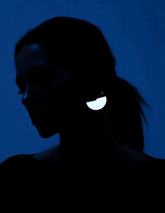 Silhouette Portrait with Blue Backlight, minimal, dark-mode, dark