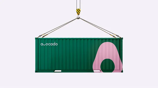 Quasara Shipping Container Branding, minimal, flat, vibrant